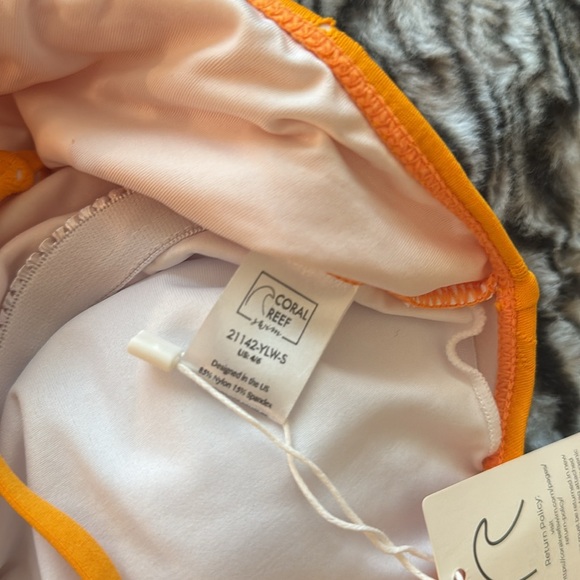 NWT! Coral Reef Swim Bora Top in Mango Ruffled Women's Swim top size small - Picture 9 of 11